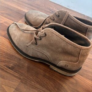 Andrew Marc Woodside Chukka Boots Mens Size 9 Tan Leather Suede Lace Up